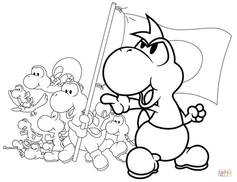 Sombrero guys act as support for other enemies in battle, playing songs that heal and increase attack power. Yoshi is Born to Be Leader coloring page | Free Printable ...