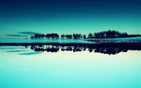 Landscape Nature Reflection Blue Calm Water Trees Sky Wallpapers Hd Desktop And Mobile