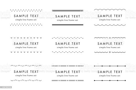 Kumpulan Ilustrasi Bingkai Garis Datar Dan Sederhana Ilustrasi Stok
