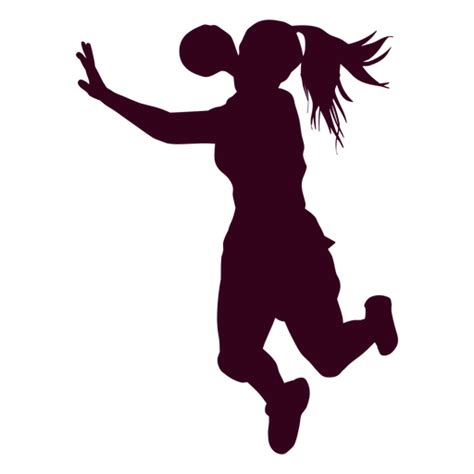 Looking for more handball ball png images clipart. Silhouette jumping female handball player - Transparent ...