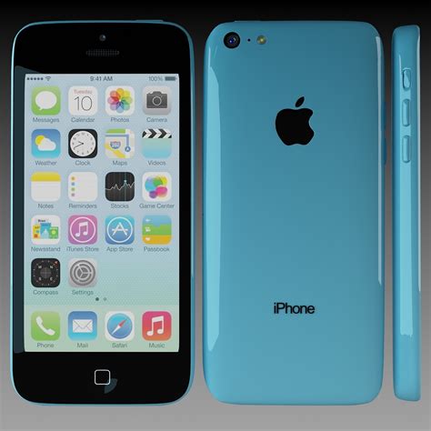Apple Iphone 5c Blue 3d Model