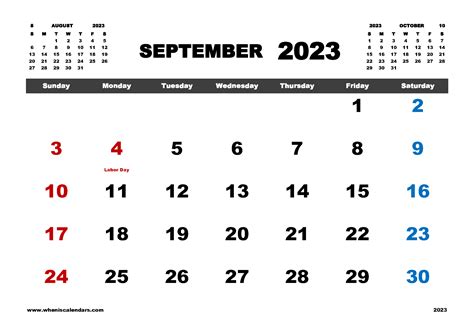 Free Printable September 2023 Calendar With Holidays In Variety Format