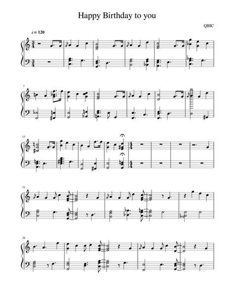 Use the same piano practice sheet music tips with the left hand. Happy Birthday to you Sheet music for Piano | Download ...