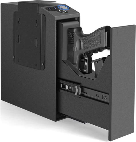biometric slider handgun gun safe for nightstand desk bed side truck auto sliding door