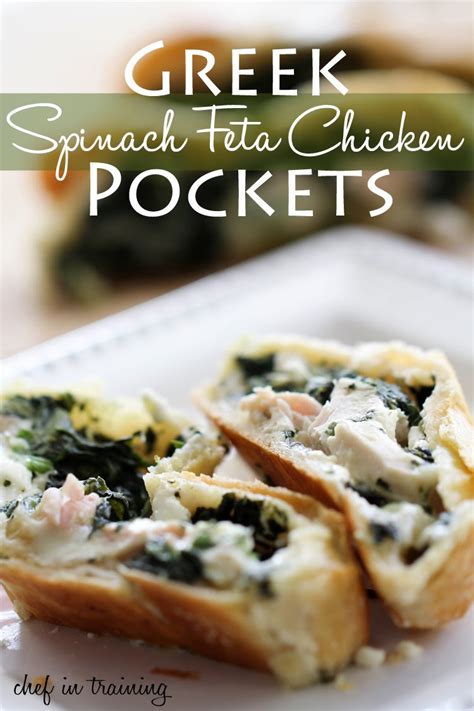 Greek Spinach Feta Chicken Pockets Recipe