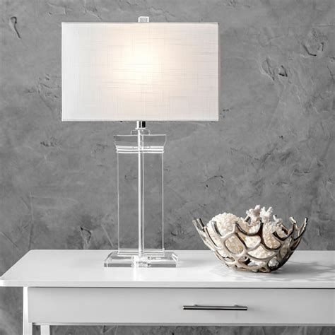 Nuloom 25 In Clear 3 Way Table Lamp With Fabric Shade In The Table