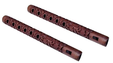 Buy Manshamart Set Of 02 Flute Basuri Wooden Hand Carved Wooden Flute