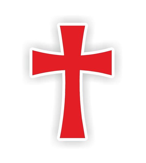 Christian Symbol Cross Red Catholic Protestant Vinyl Sticker Decal