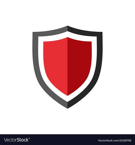 Protection Shield Icon With Red Center Royalty Free Vector