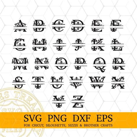 9 Monogram Font Bundle Svg Split Monogram Fonts Bundle Etsy