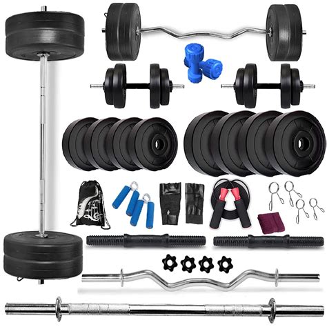 Bodyfit 40 Kg Combo Home Gym Kit Set With 5ft3ft Gym Rods 2 X 14