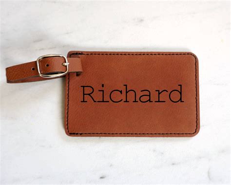Personalized Luggage Tag Leather Engraved Luggage Tag Etsy