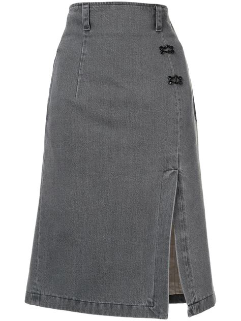 Olivier Theyskens Denim Pencil Skirt Grey Denim Pencil Skirt