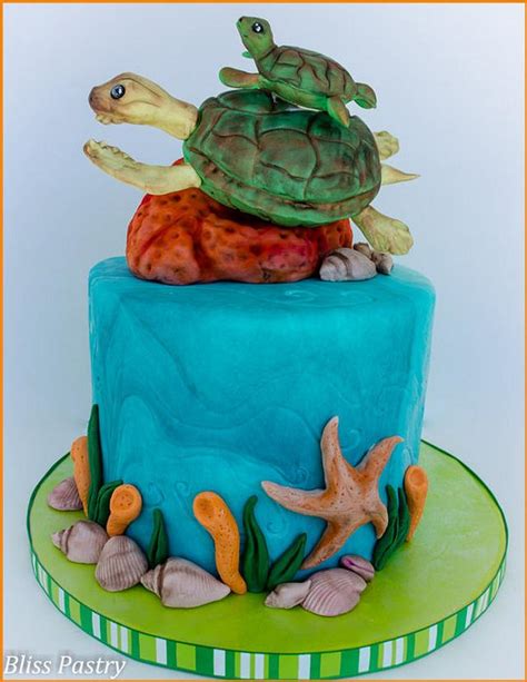 Mommy And Baby Sea Turtle Cake By Bliss Pastry Cakesdecor