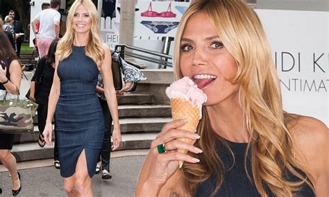 Heidi Klum Hands Out Ice Cream To Promote New Intimates Lingerie Range Daily Mail Online