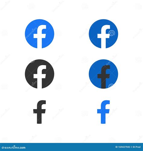 Set Of Facebook Logo Vector Icons Editorial Image Illustration Of