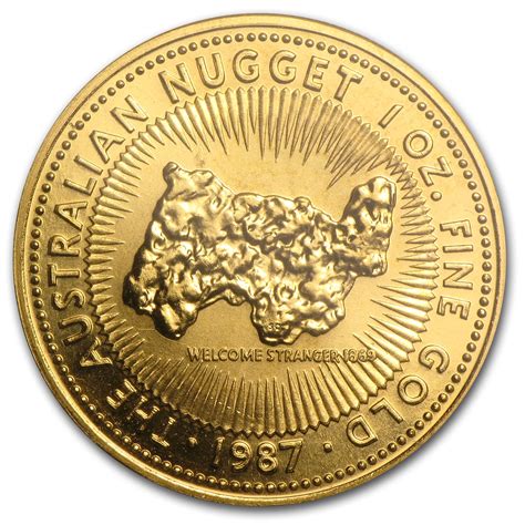 The Perth Mint 1987 Australia 1 Oz Gold Nugget Bu