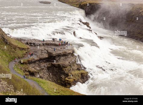 Gullfoss Wasserfall Und Gullfoss Schlucht Am Fluss Hvita Südwest Island