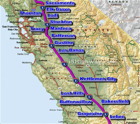 Interstate 5 California Map Campus Map Wells Printable Map