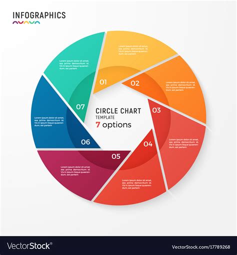 Circle Chart Infographic Template For Data Vector Image