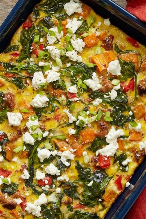 Home » diet » heart healthy » protein packed breakfast casserole. Sweet Potato, Sausage and Goat Cheese Egg Casserole ...