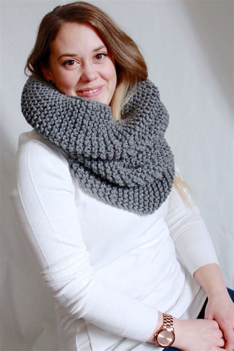 Chunky Knit Scarf Spring Scarf Grey Scarf Womens Scarves Spring