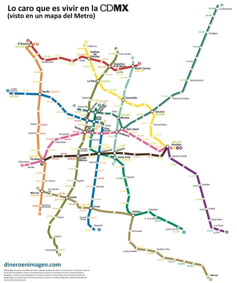 Lo caro que es vivir en la CDMX visto en un mapa del Metro - Antena San ...