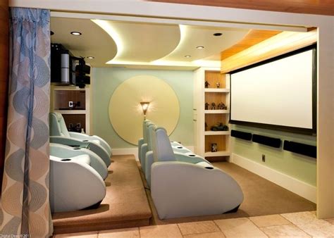 Simple Tiered Seating For A Home Movie Room Modern Media Room Home