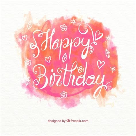 Free Vector Watercolor Happy Birthday Card