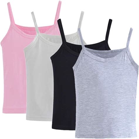 Anktry 2 8 Years Little Girls Solid Colors Soft Camisole Undershirts 4
