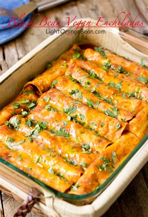 Place the chicken, black beans, 2 cups of the shredded cheese, 1/2 cup of the enchilada sauce mixture, and 2 tablespoons of the cilantro in a medium bake until the enchilada sauce is bubbly and the cheese is melted and just beginning to brown, 20 to 25 minutes. Black Bean Vegan Enchiladas
