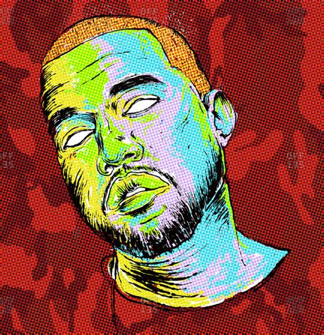 Illustration Of American Hip Hop Artist Kanye West Stock