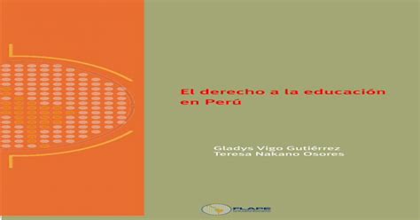 Derecho A La Educacion En El Peru Pdf Document