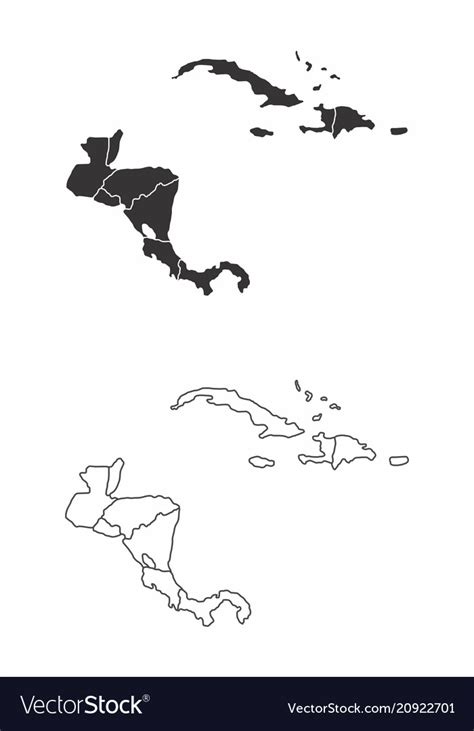 Central America And The Caribbean Maps Royalty Free Vector