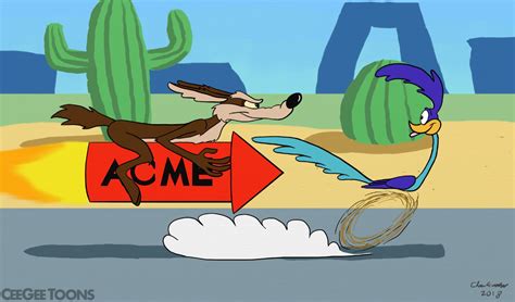 Looney Tunes Original Production Cel Road Runner And Wile Coyote