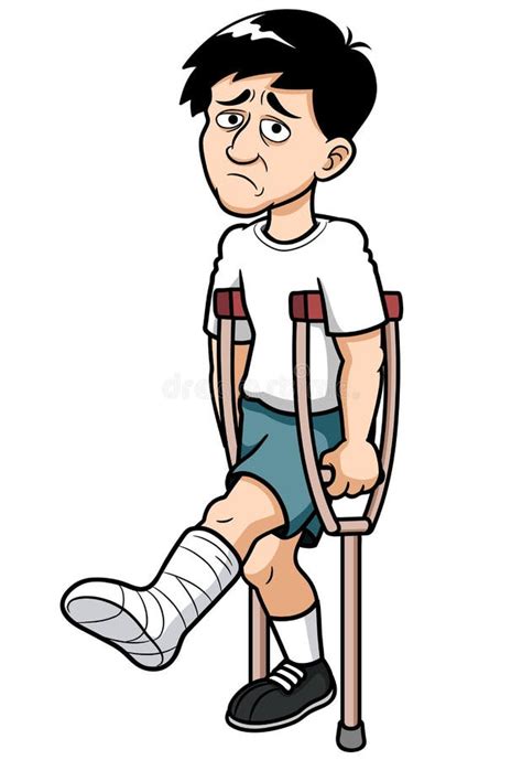 Mann Mit Einem Gebrochenen Bein Vektor Abbildung Illustration Von