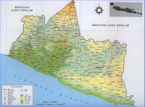 Peta Yogyakarta DIY HD Lengkap Ukuran Besar Dan Keterangannya