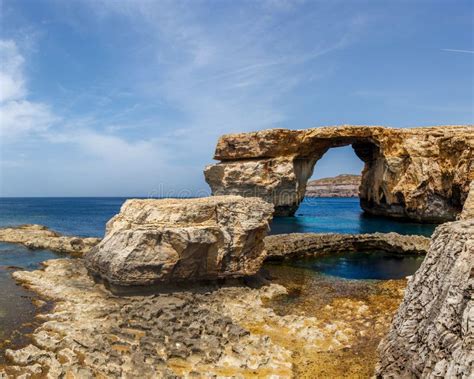 Azure Window Stone Arch Of Gozo Malta Stock Image Image Of
