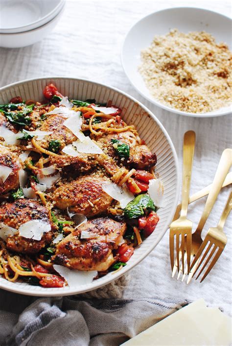 Linguine With Chicken Tomatoes And Spinach Bev Cooks