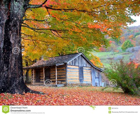 Mountain Cabin In Autumn Stock Photo Image Of Dwelling