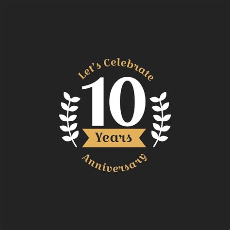 Free Vector Illustration Of 10th Anniversary Stamp Banner