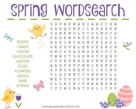Spring Word Search Free Printable Grace And Good Eats