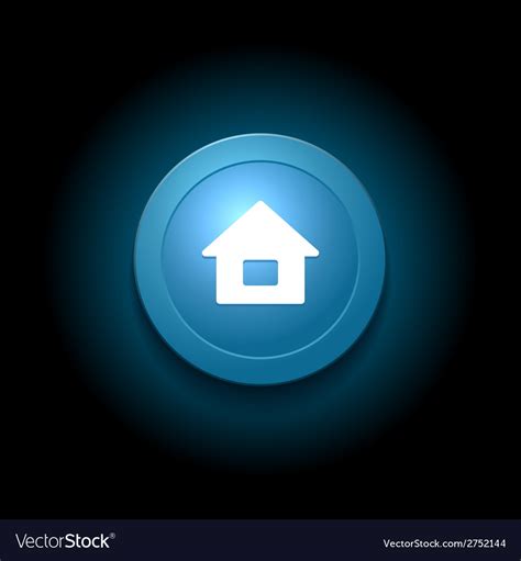Home Button Modern Glossy Blue Design Royalty Free Vector