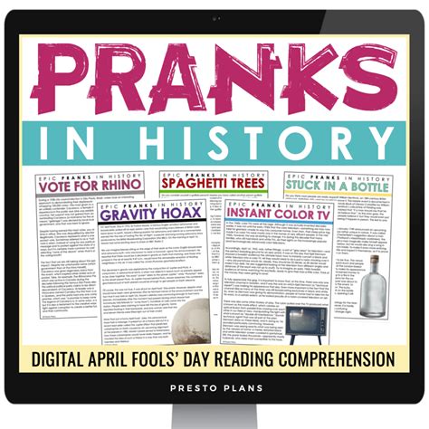 April Fools Day Pranks In History Digital Nonfiction Reading
