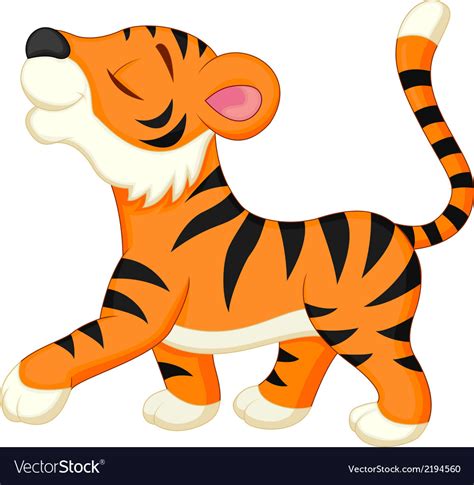 Cute Tiger Cartoon Royalty Free Vector Image Vectorstock