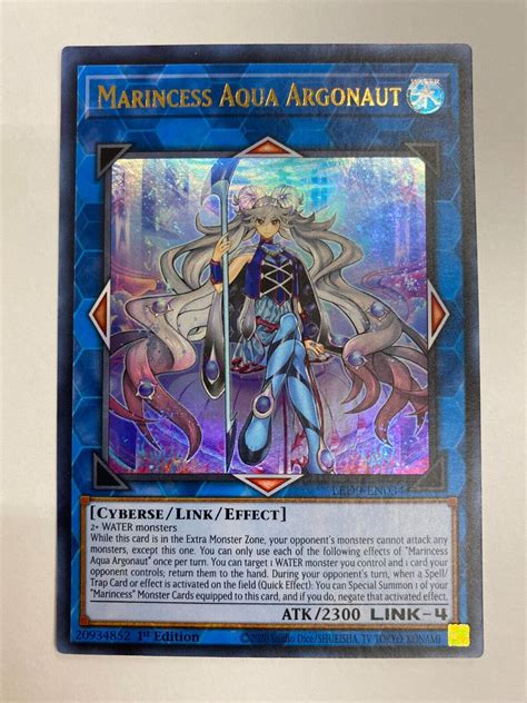 Yugioh Marincess Aqua Argonaut LED9-EN034 Ultra Rare 1st Edition Near