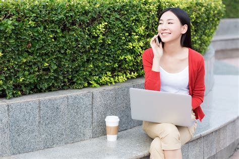 Cheerful Girl With Laptops In Park Sap Japan プレスルーム