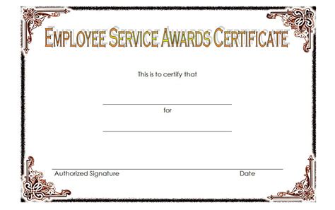 Service Certificate Template For Employees Free Printable 2 In 2020