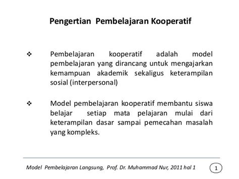 Pengertian Model Pembelajaran Kooperatif Menurut Para Ahli Seputar Model