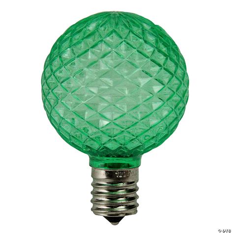 Northlight Pack Of 25 Faceted G50 Led Green Christmas Replacement Bulbs